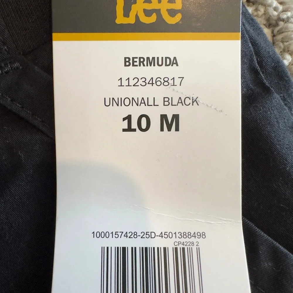 Lee Womens Flex-To-Go Bermuda Shorts Black Mid Rise Utility Size 10M 112346817